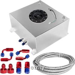 10 Gallon Aluminum Fuel Cell Gas Tank+Cap+Level Sender+Nylon Fuel Line Sets NEW