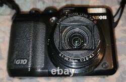 Canon PowerShot G10 14.7MP Digital Camera Black. Works Great