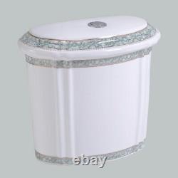 Green and Gold Toilet Tank for Item 12816