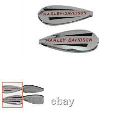 Harley Davidson tank emblem badge set (2) OEM 61769-40T 1936-1946 VT 38-6696