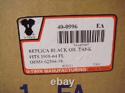 Harley Oil Tank Black Replica V-Twin 40-0996 Fits 1958-1964 FL Duo Glide FLH Z9