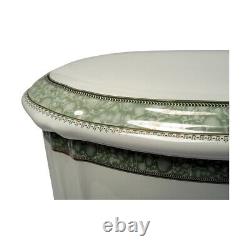 Part White/Green Vitreous China Toilet TANK ONLY L-pipe Sage Gr. & Gol