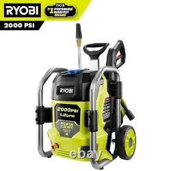 Nettoyeur haute pression électrique à eau froide RYOBI avec nettoyeur de surface 2000 PSI 1.2GPM