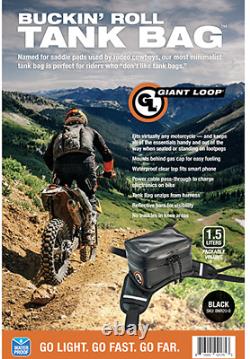 Nouveau sac de réservoir de moto Giant Loop Buckin Roll, Dirt Bike, Noir, BNR20-B